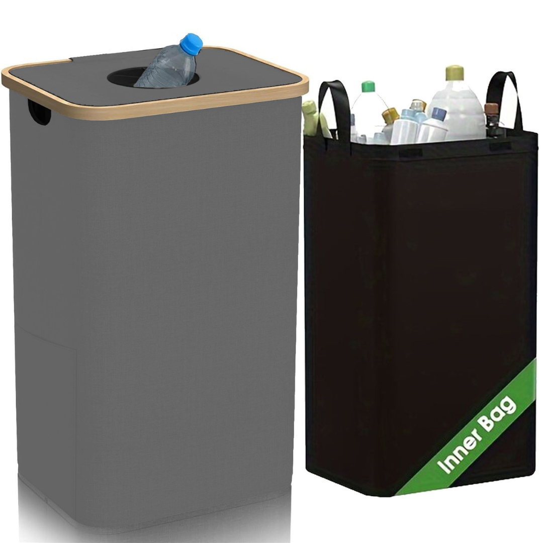 Faltbare Aufbewahrungstasche für Plastikmüll und Pfandflaschen | Wasserdicht, 4 Farben | Platzsparend & Waschbar 4