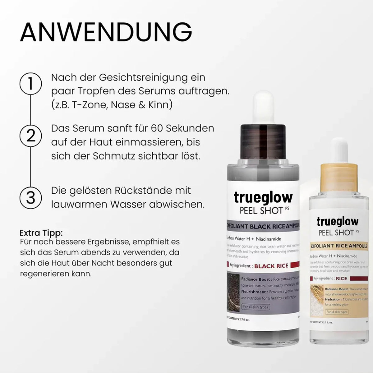 Reis Peeling Serum für Damen | Mit Reisextrakt, nachfüllbar | Für strahlende, ebenmäßige Haut mit sanftem Peeling-Effekt 8