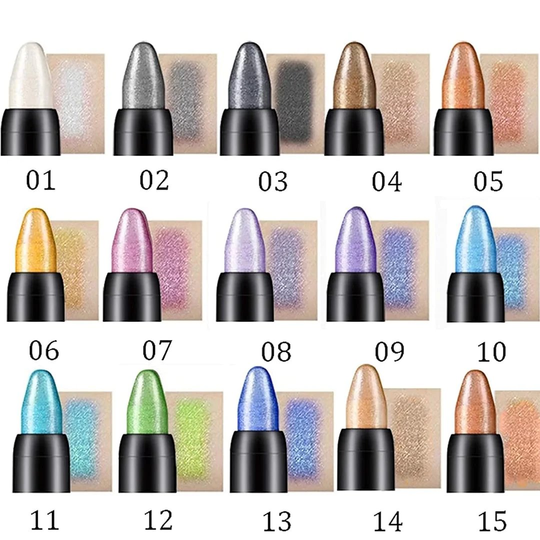 Penny™ - 15 Farben Highlighter Lidschattenstift Glitzer Lidschatten Eyeliner Stift