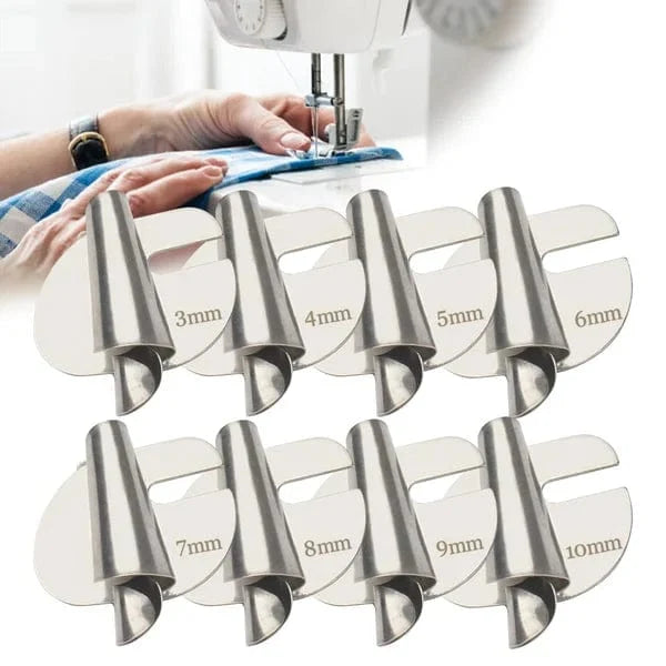 Rollsaum-Nähfuß-Set Edelstahl 8-teilig | 3 bis 10 mm Größen | Präzise Säume für feine bis starke Stoffe ohne Verrutschen 1