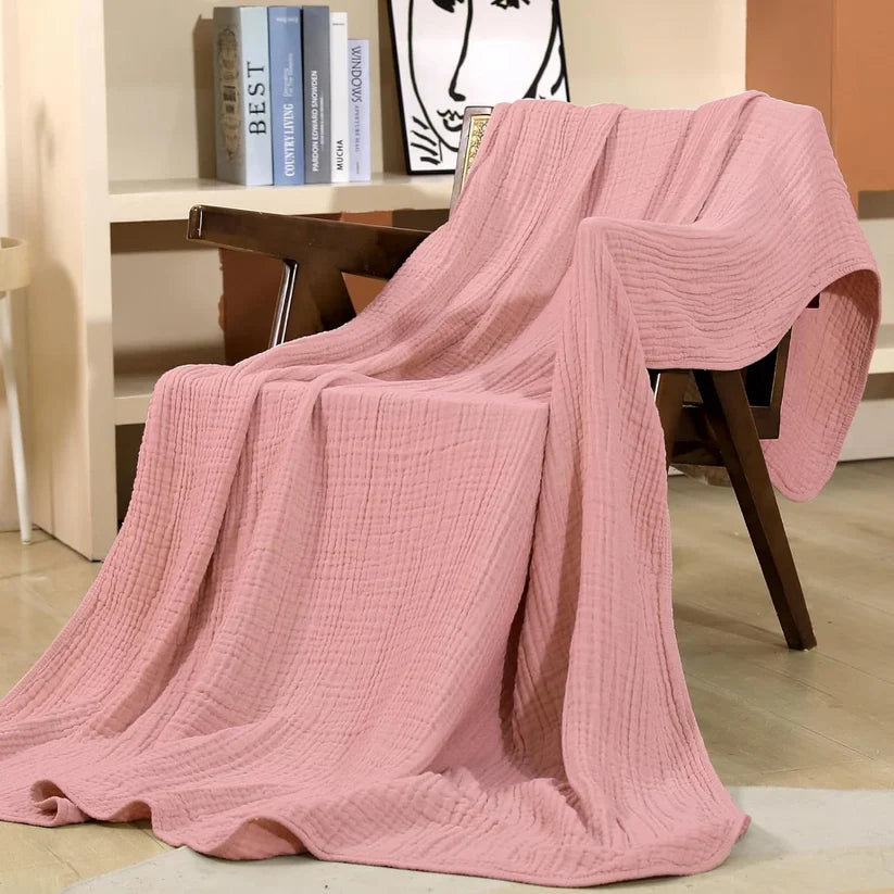 Musselindecke | Mehrlagig, Weich, Atmungsaktiv | Kuscheldecke und Überwurf für Bett, Sofa, Couch und unterwegs 18