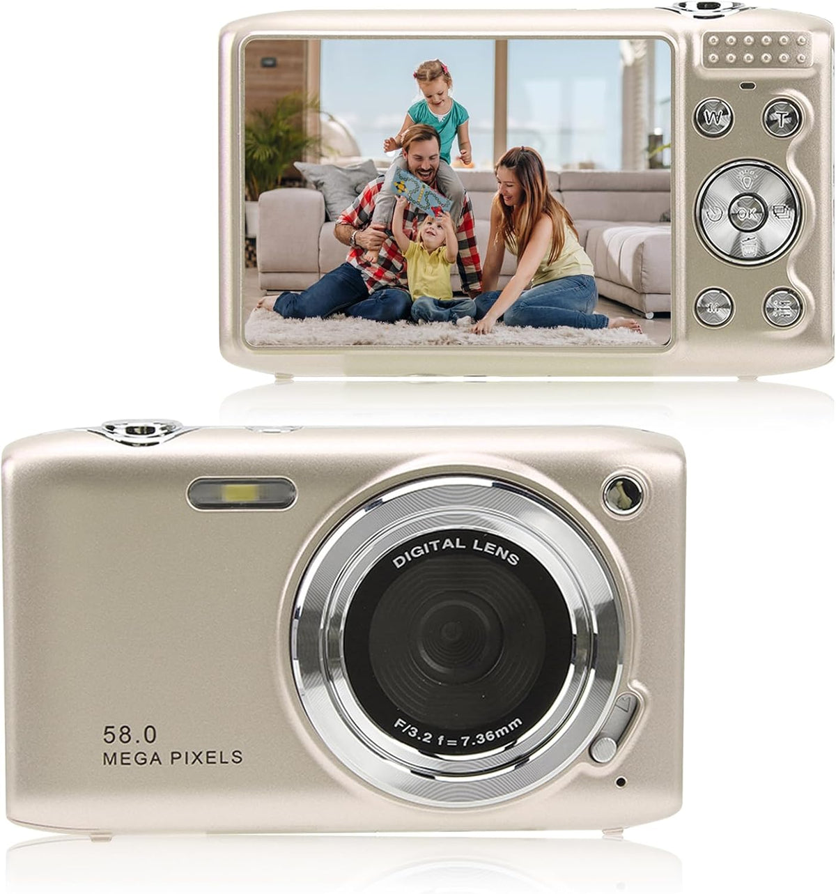 Kompakte 4K Digitalkamera mit 58MP Fotos | 16-facher Zoom & 2,88-Zoll-Display | Wiederaufladbarer Akku per USB 1