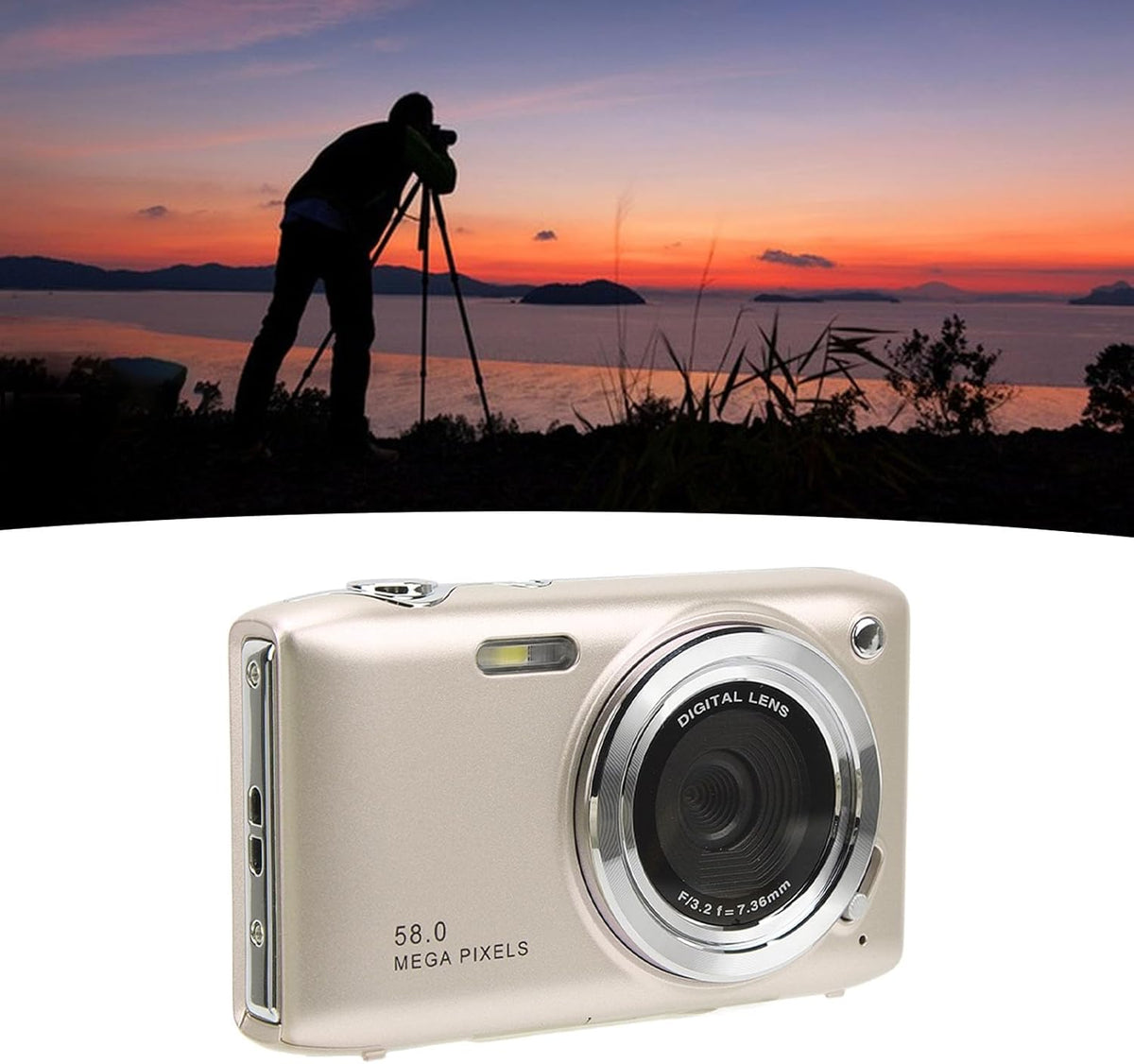 Kompakte 4K Digitalkamera mit 58MP Fotos | 16-facher Zoom & 2,88-Zoll-Display | Wiederaufladbarer Akku per USB 8