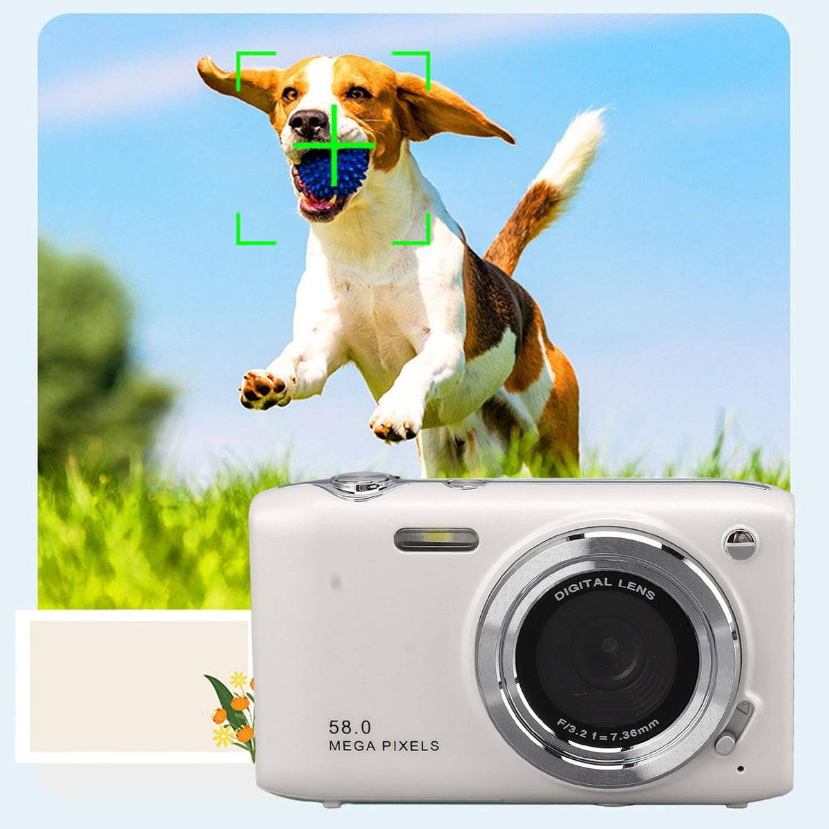 Kompakte 4K Digitalkamera mit 58MP Fotos | 16-facher Zoom & 2,88-Zoll-Display | Wiederaufladbarer Akku per USB 24