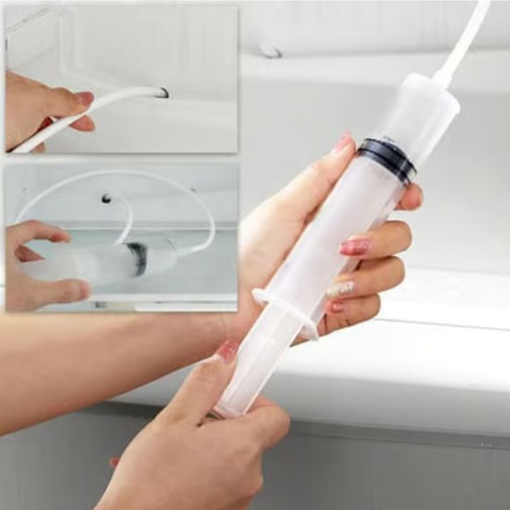 Kühlschrank Ablaufreiniger Set | Flexible Bürste mit Sprühfunktion | Edelstahl, Nylon und PVC, reinigt ohne Chemie 2