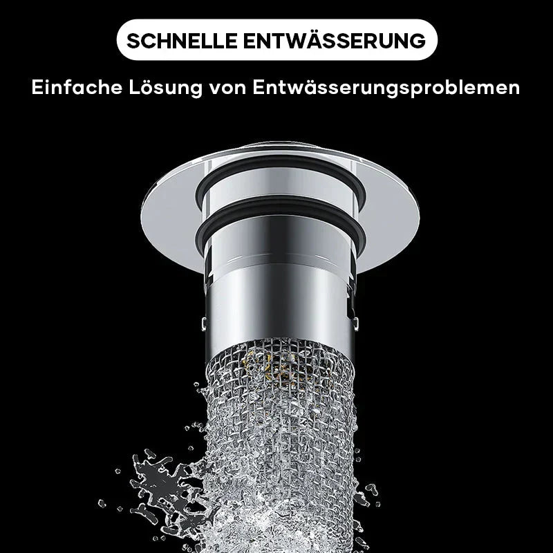 Abflusssieb Edelstahl | Bodenablauffilter, Waschbeckenverschluss und Haarfänger | Beugt Verstopfung und unangenehme Gerüche vor 2