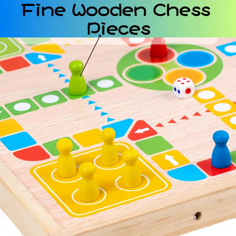 2-in-1 Holz-Brettspiel Strategie & Hockey | Bunte Holzfiguren, Farberkennung | Ideal für Familienspieleabende zuhause 6