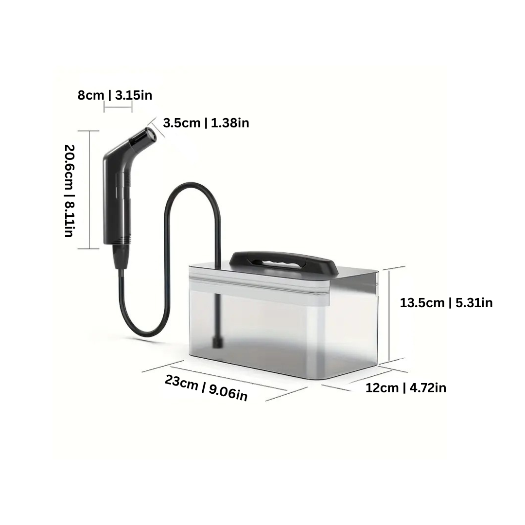 Tragbarer Bidet Sprüher Wiederaufladbar | Verstellbarer Wasserdruck, Zwei Sprühmodi | USB-C Akku, Ideal für Reisen und Camping 2
