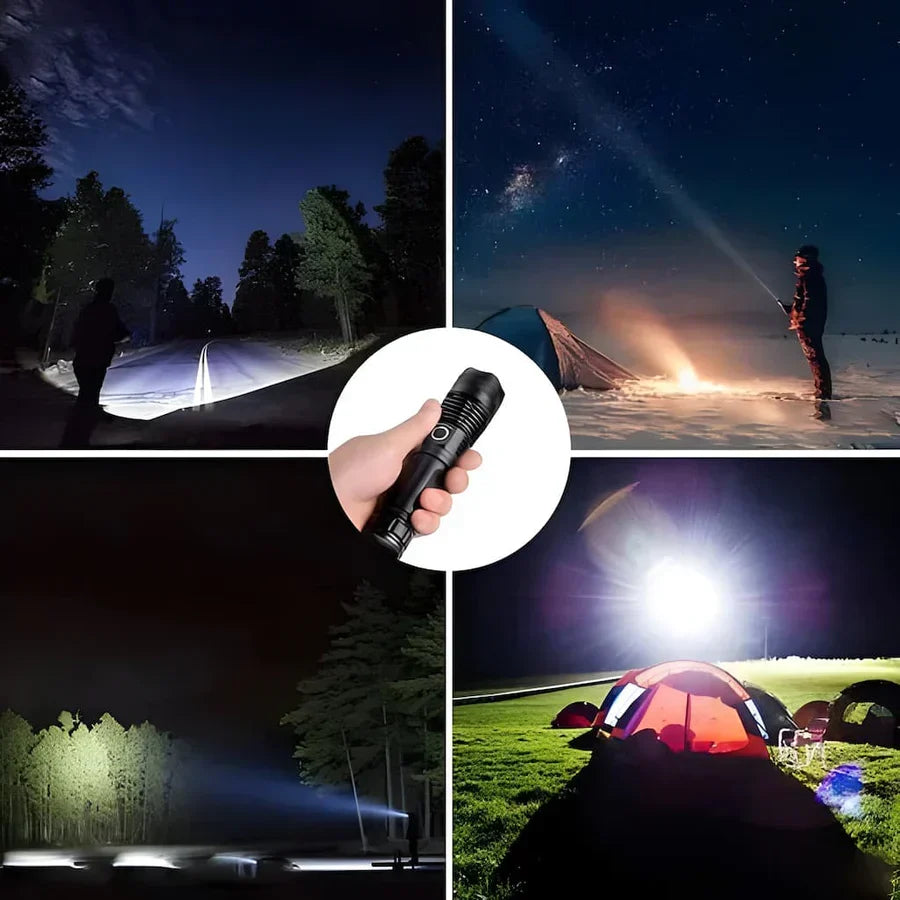 LED Taschenlampe wiederaufladbar wasserdicht Aluminium mit 2 Lichtmodi