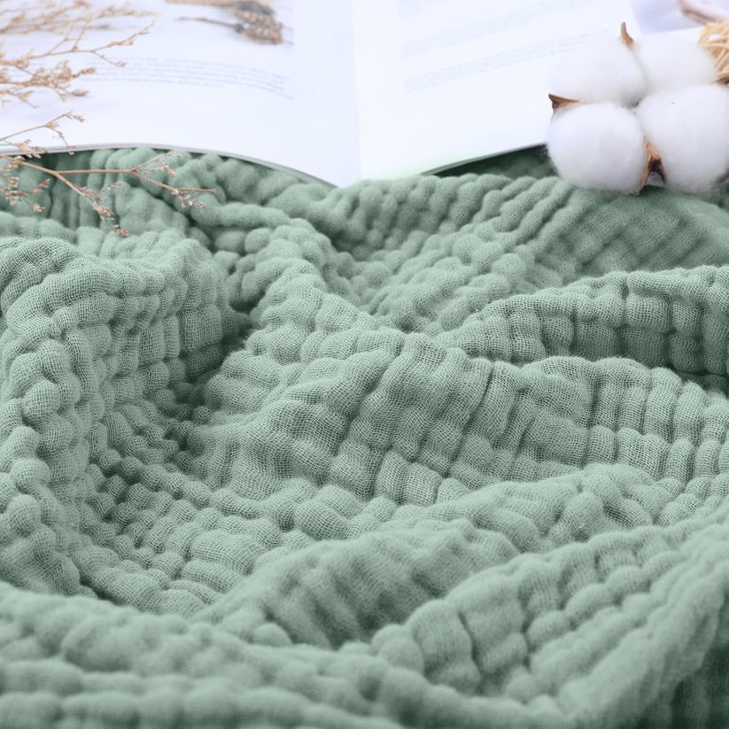 Musselindecke | Mehrlagig, Weich, Atmungsaktiv | Kuscheldecke und Überwurf für Bett, Sofa, Couch und unterwegs 8