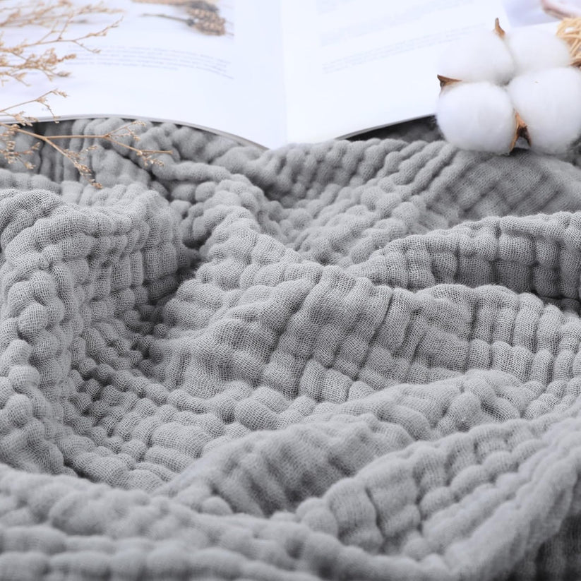 Musselindecke | Mehrlagig, Weich, Atmungsaktiv | Kuscheldecke und Überwurf für Bett, Sofa, Couch und unterwegs 10
