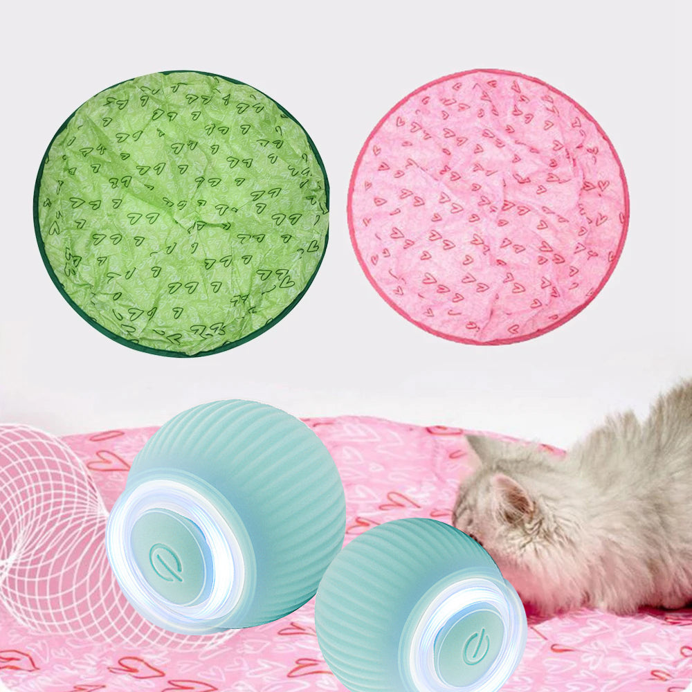 Interaktiver Katzenball mit Hindernisvermeidung | ABS/Silikon, 4,3 cm | Rosa oder Blau, geräuscharmes Rollen im Smart-Modus 19