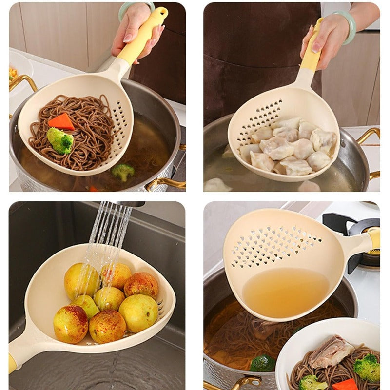 Sieb-Kochlöffel aus Nylon und Silikon | Schöpfen und Abseihen in einem Schritt | Hitzebeständig und leicht zu reinigen 5