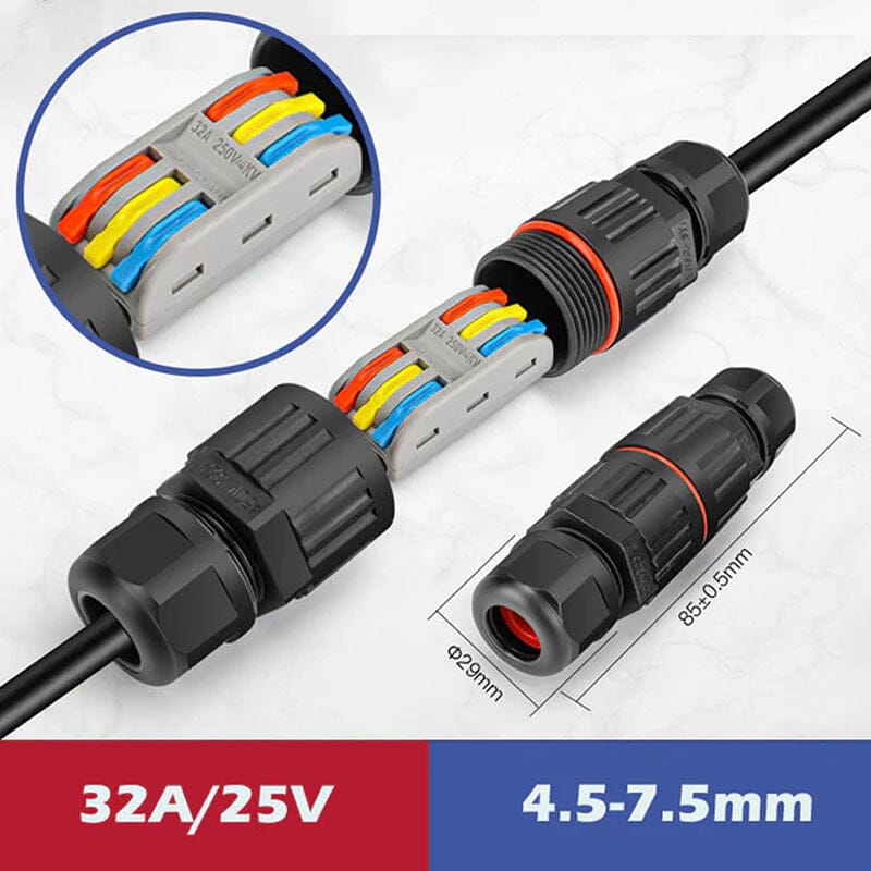 Wasserdichter Kabelverbinder Kunststoff | 0,08–4 mm² Querschnitt, Steckbar | Schützt Außenkabel vor Feuchtigkeit und Kurzschluss 15