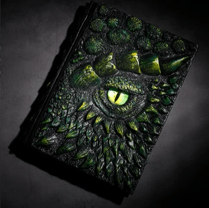 DragonBook™ – Handgefertigtes, geprägtes Harz-Tagebuch mit graviertem Einband
