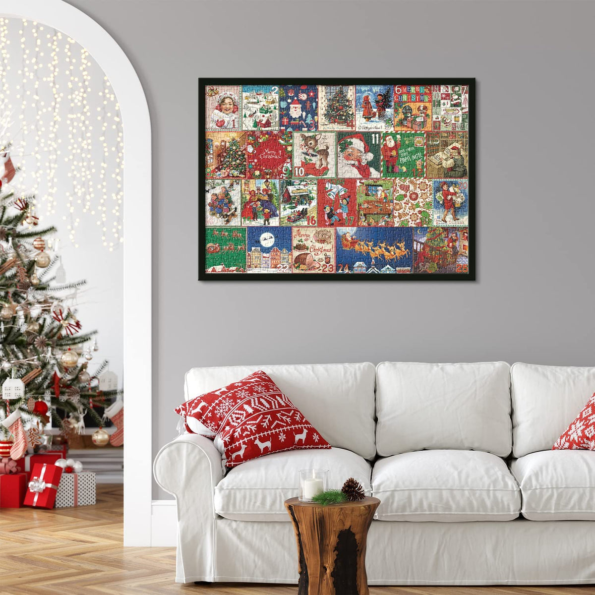 Adventskalender Puzzle Weihnachten | 1000 Teile, 70 x 50 cm | Recycelbarer Karton für gemeinsame Familienabende 6