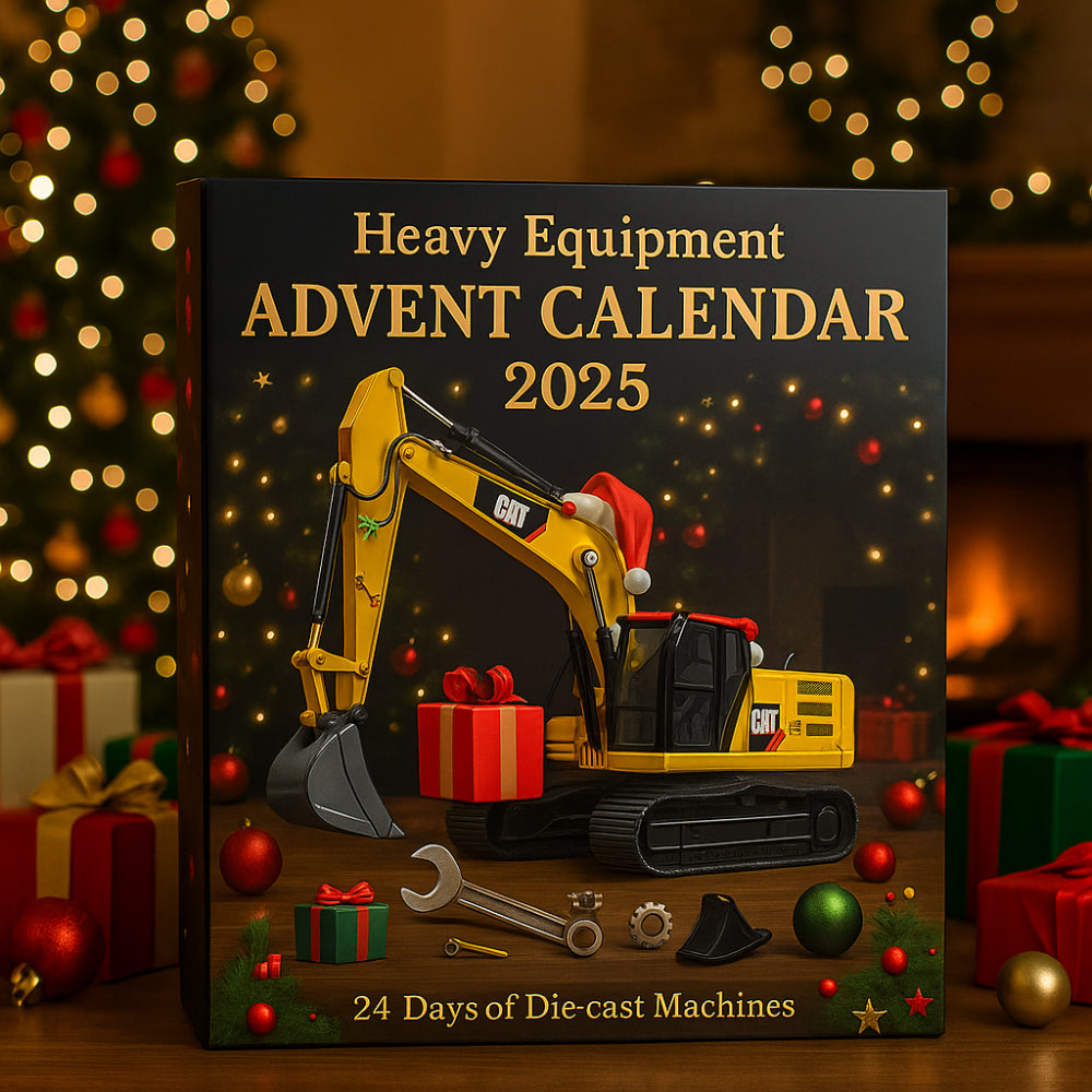 Adventskalender Baumaschinen 2025 | 24 Druckguss Modelle - Bagger, Kran, Traktor | Robuste Metallmodelle zum Sammeln und Spielen 2