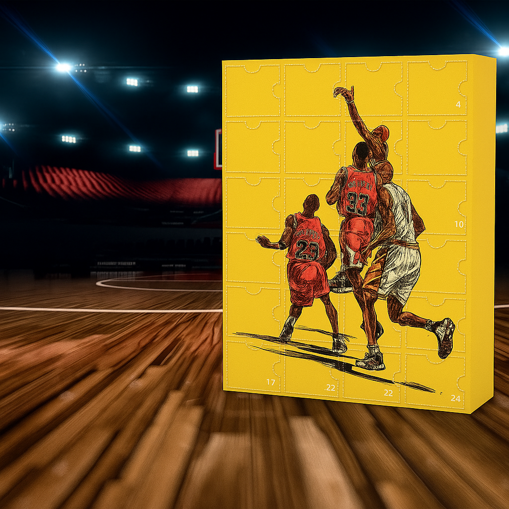 Adventskalender Basketball Figuren | 24 Türchen, 30 x 18 x 5 cm | Robuster Karton, Mini Sammelfiguren, ideales Geschenk 2