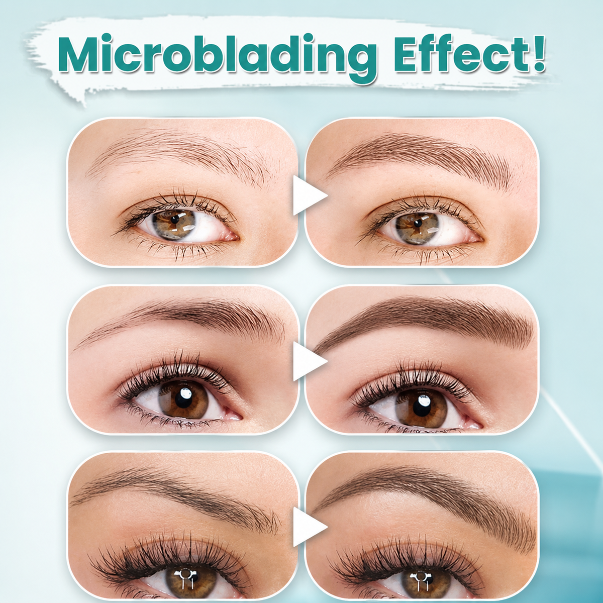 Augenbrauenstift für Damen | 4-fach Gabelspitze mit Microblading-Effekt | Wasserfest, langanhaltend, 2er-Set für alle Hauttöne 8