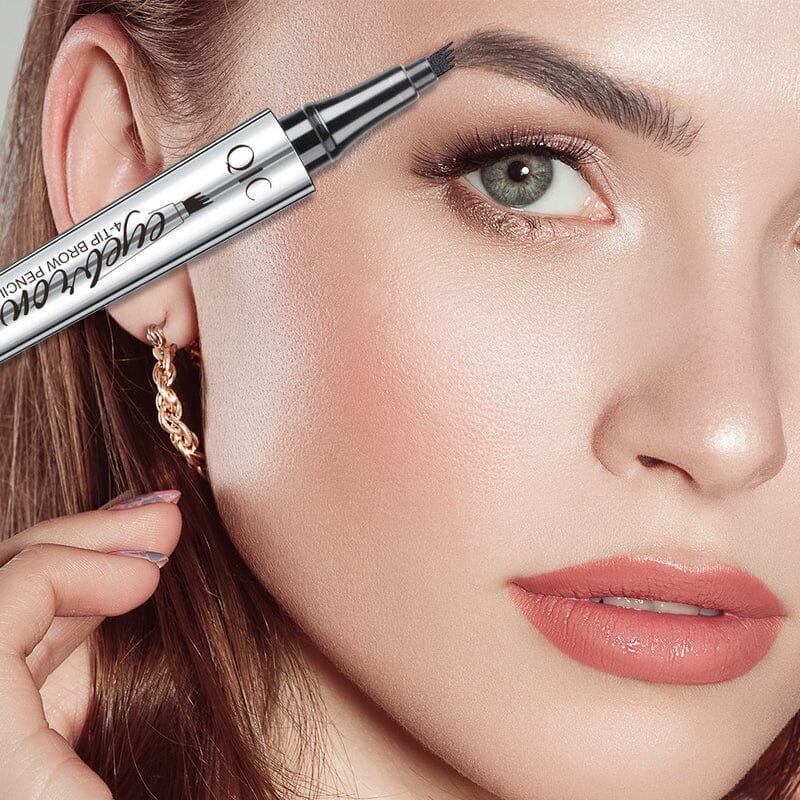 Augenbrauenstift für Damen | 4-fach Gabelspitze mit Microblading-Effekt | Wasserfest, langanhaltend, 2er-Set für alle Hauttöne 9