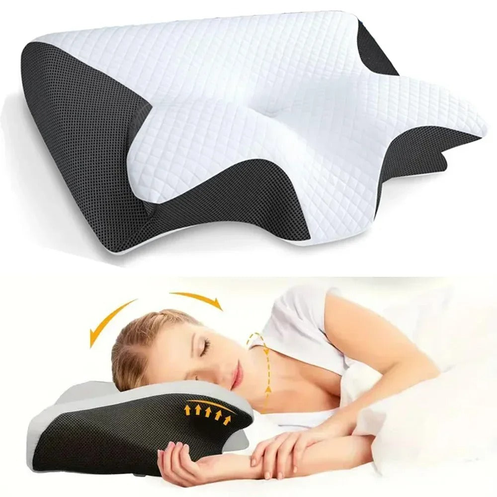 Ergonomisches Nackenstützkissen Memory-Schaum | Passt sich Kopf- und Nackenkontur an | Für schmerzfreien, erholsamen Schlaf 5