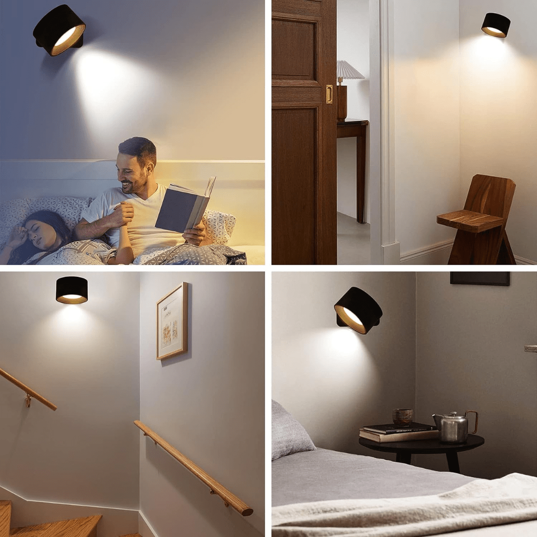 Wandleuchte kabellos & wiederaufladbar | 360° LED-Rundumlicht, 3 Farben | Wasserdicht, für Innen und Außen geeignet 2