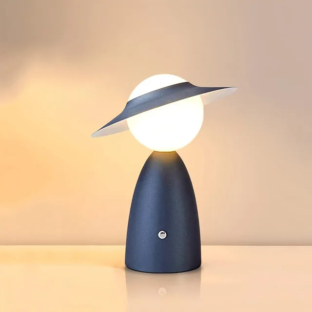 LED Tischlampe mit kabelloser Ladestation | Metall, Blau oder Rot, Touch-Bedienung | Für Nachttisch und Wohnzimmer 4