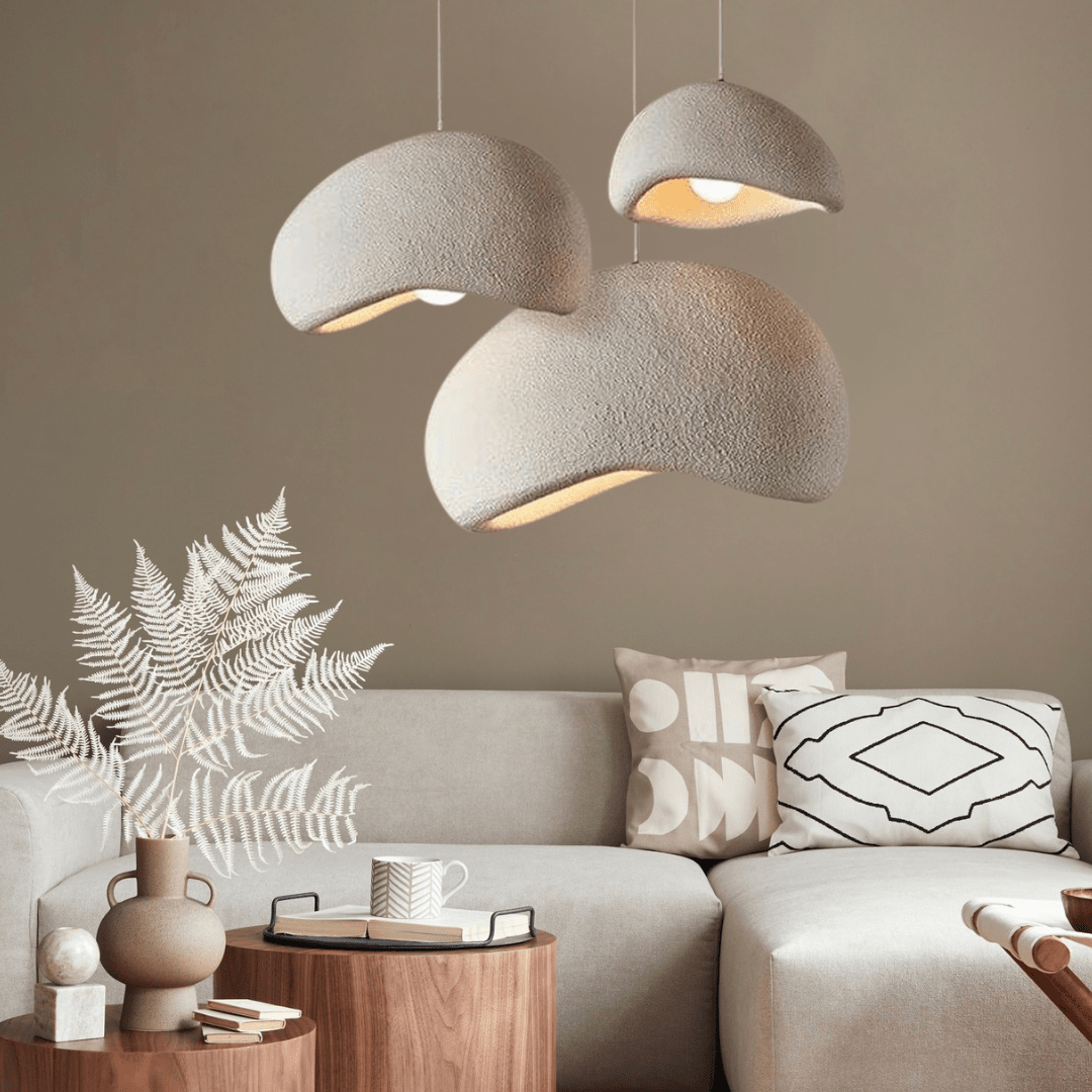 Pendelleuchte Hochpolystyrol, 30-80 cm | Weiß oder Grau, 2 Modelle | Dimmbar mit E27, Aufhängung bis 120 cm verstellbar 3