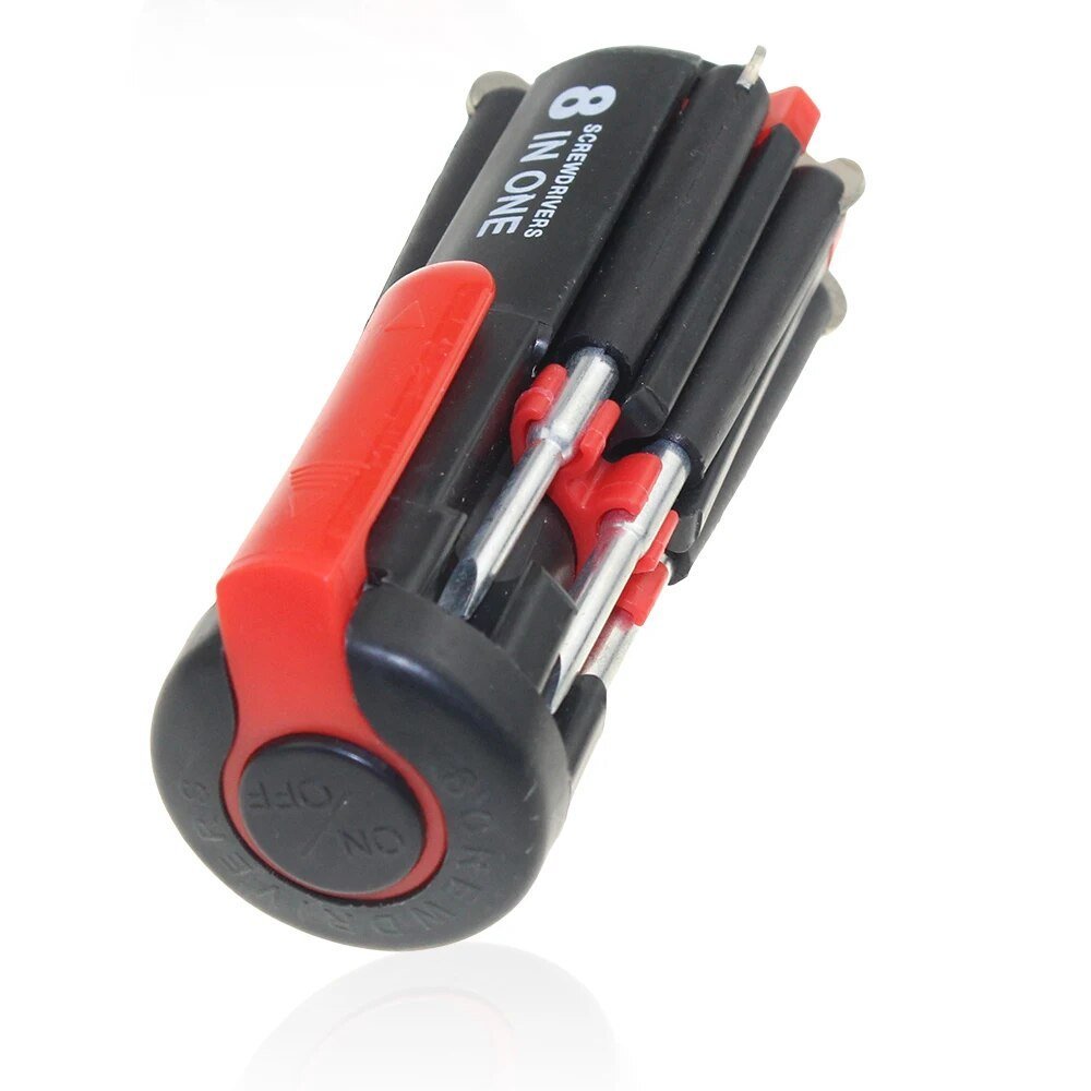 8-in-1 Schraubendreher-Set | Mit Arbeitslicht und LED-Taschenlampe | Kompaktes Werkzeug aus Stahl und Kunststoff 6