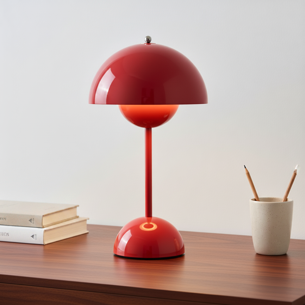 Tischlampe Edelstahl Ø 16 x H 29,5 cm | Skandinavisches Design in 7 Farben | Stufenlos Dimmbar per Fingertipp fürs Zuhause 6