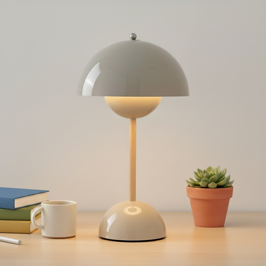 Tischlampe Edelstahl Ø 16 x H 29,5 cm | Skandinavisches Design in 7 Farben | Stufenlos Dimmbar per Fingertipp fürs Zuhause 4