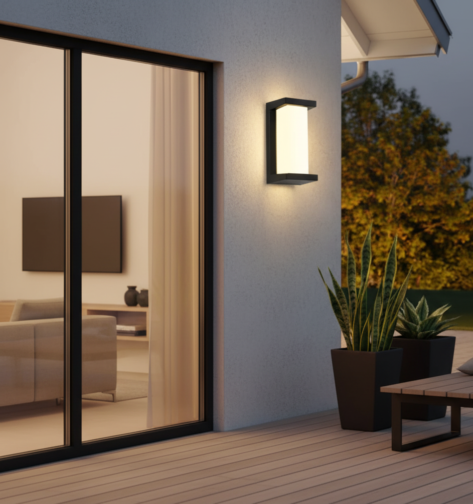 Außenwandleuchte mit Bewegungssensor | Kunststoff, 12,5 × 26 cm | LED 3000K, IP65 Wetterfest, 220V, Wandmontage 1
