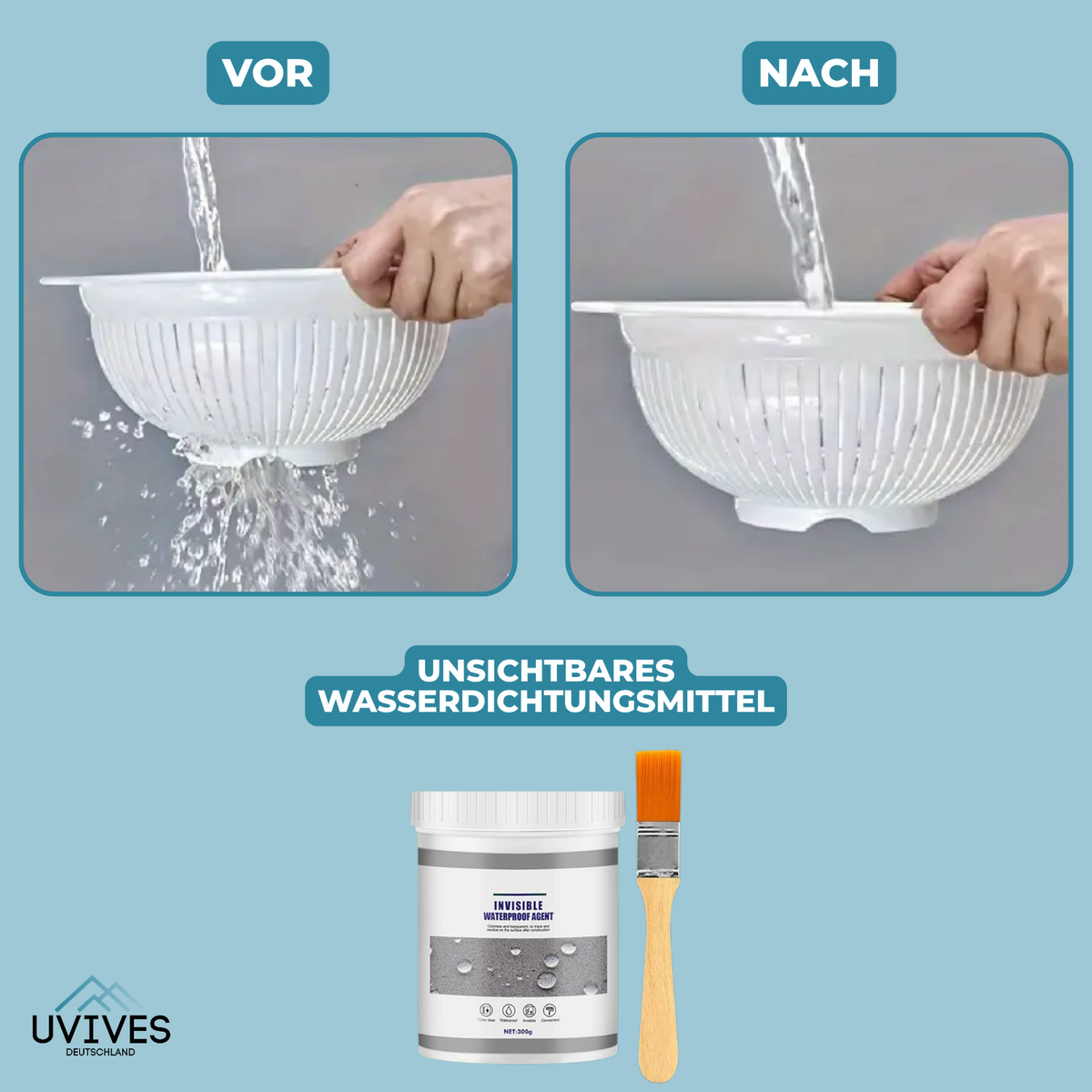 Flüssige Dichtmasse 2 x 30 g | Wasserdicht & Temperaturbeständig | Dichtet Risse, Löcher und Lecks dauerhaft ab 3