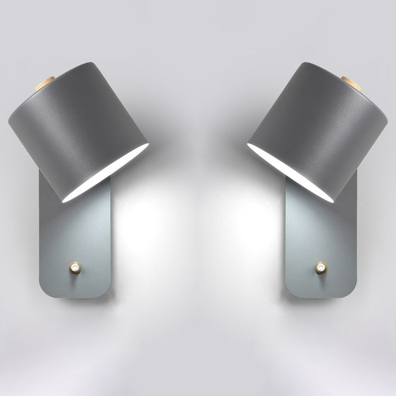 LED Wandleuchte aus Metall mit Schalter | Weiß, Grün, Grau | Direkt bedienbar mit Ein-/Ausschalter für Wohn- und Schlafzimmer 5