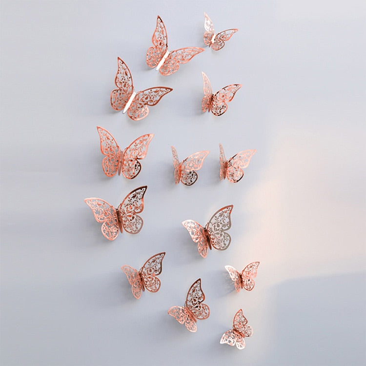 3D Butterfly Wall Decor Rose Gold Metallic Finish - Product detail 7