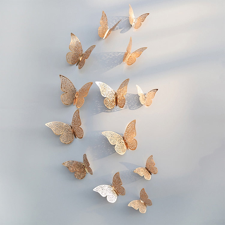3D Butterfly Wall Decor Rose Gold Metallic Finish - Product detail 9