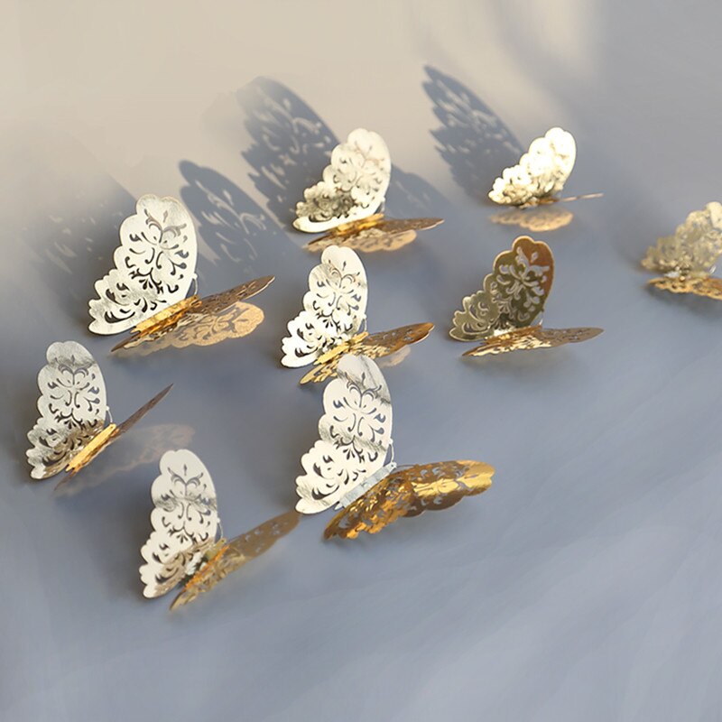 3D Butterfly Wall Decor Rose Gold Metallic Finish - Product example