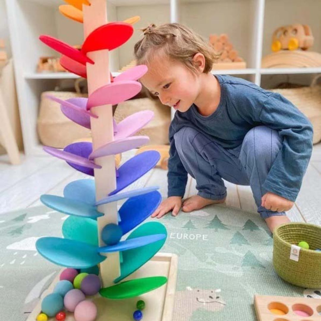 Wooden Rainbow Sound Tower Educational Sensory Play Set - Product example