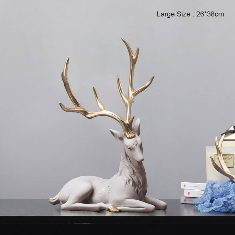 Elch Figur aus Kunstharz | Stehend oder Liegend erhältlich | Dekorative Skulptur für Regal, Sideboard und Wohnraum 15