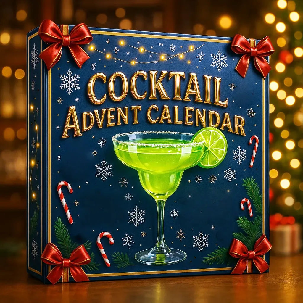Cocktail Adventskalender 2025 | 24 Mini-Cocktail-Flaschen als Christbaumschmuck | Ohne Alkohol, Weihnachtsdeko 1