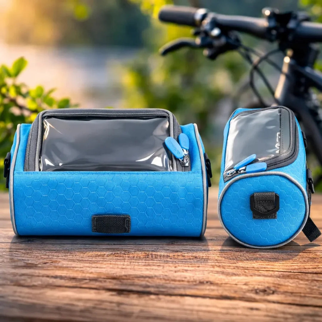 Lenkertasche Fahrrad Wasserdicht | Touchscreen-Fach für Smartphone-Navigation | Klettverschluss, passt auf jeden Lenker 10