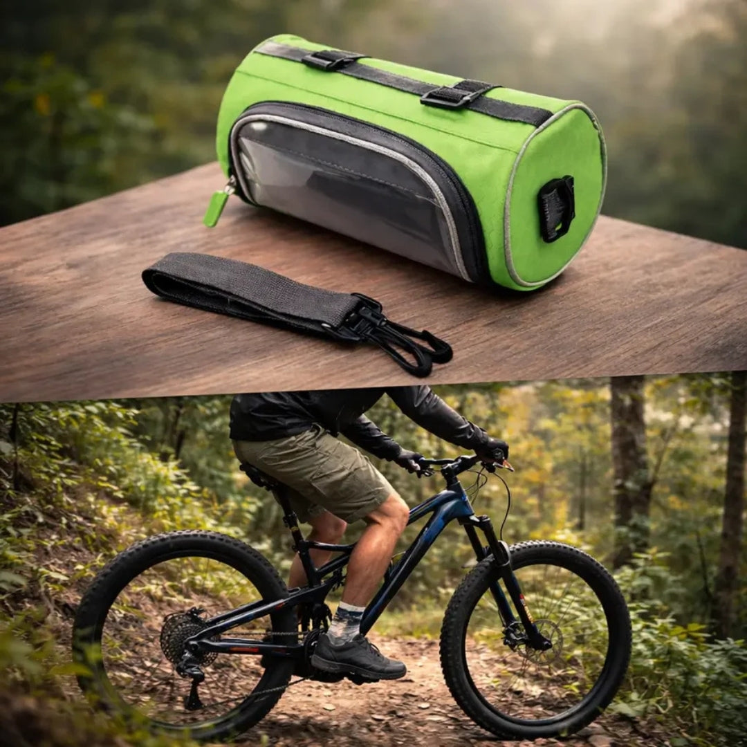 Lenkertasche Fahrrad Wasserdicht | Touchscreen-Fach für Smartphone-Navigation | Klettverschluss, passt auf jeden Lenker 6
