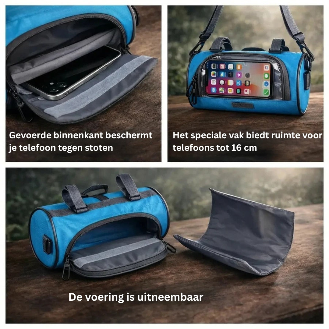 Lenkertasche Fahrrad Wasserdicht | Touchscreen-Fach für Smartphone-Navigation | Klettverschluss, passt auf jeden Lenker 7