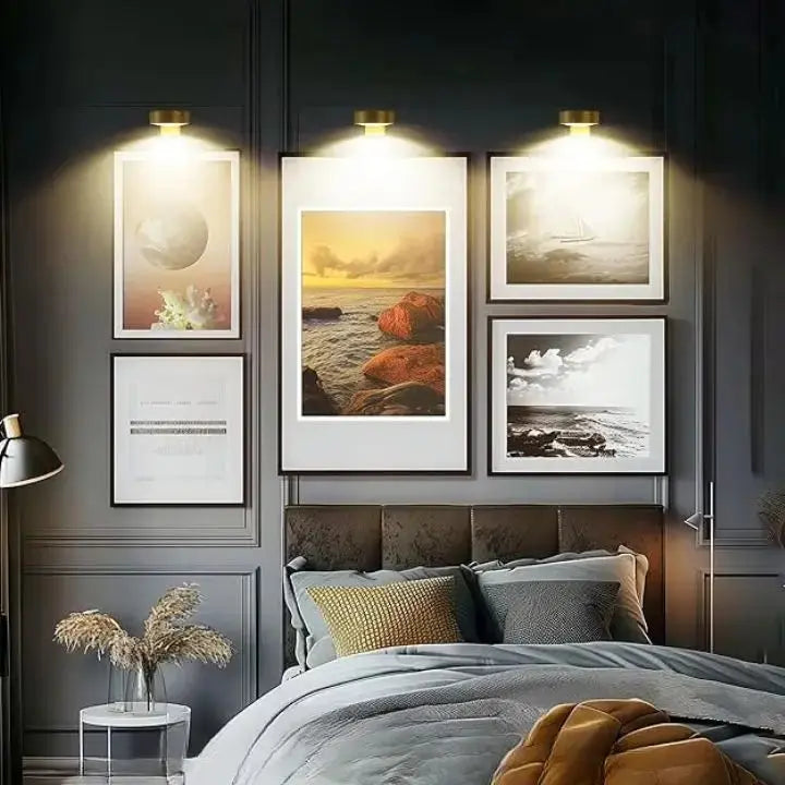 LED-Bilderleuchte Aluminium, Magnetmontage ohne Werkzeug | Gold oder Schwarz | Dimmbar, bis 12 Std. Laufzeit, 300 Lumen 4