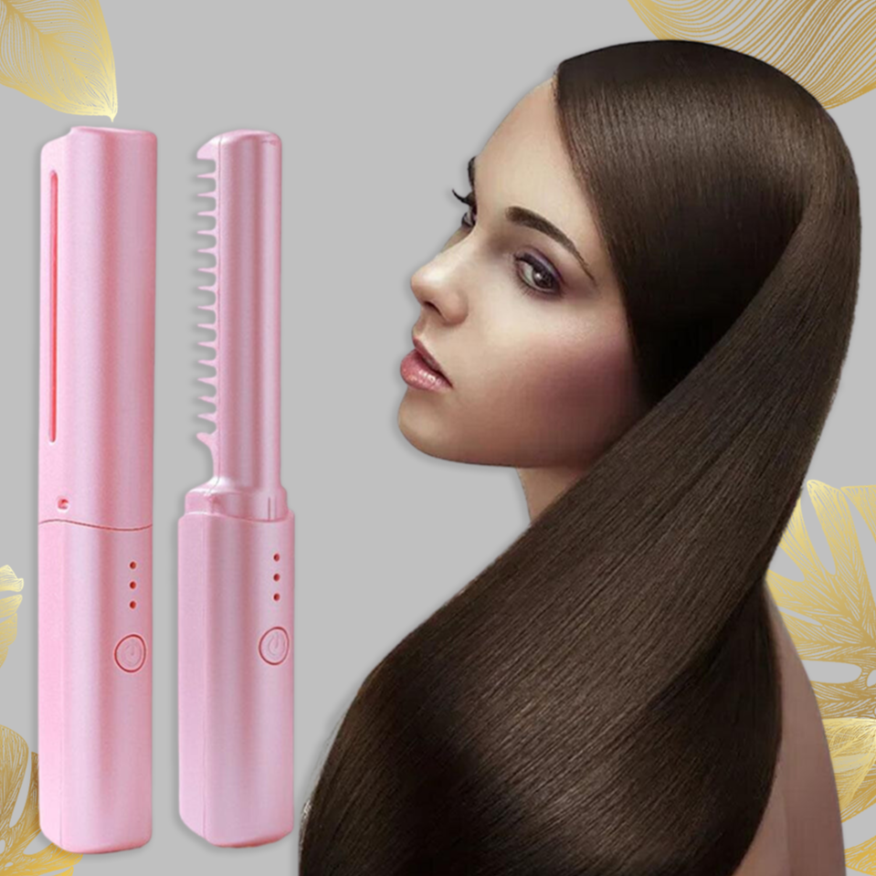 HairGlam™️ - 2-in-1 elektrischer Kamm - Lockenstab und Glätteisen