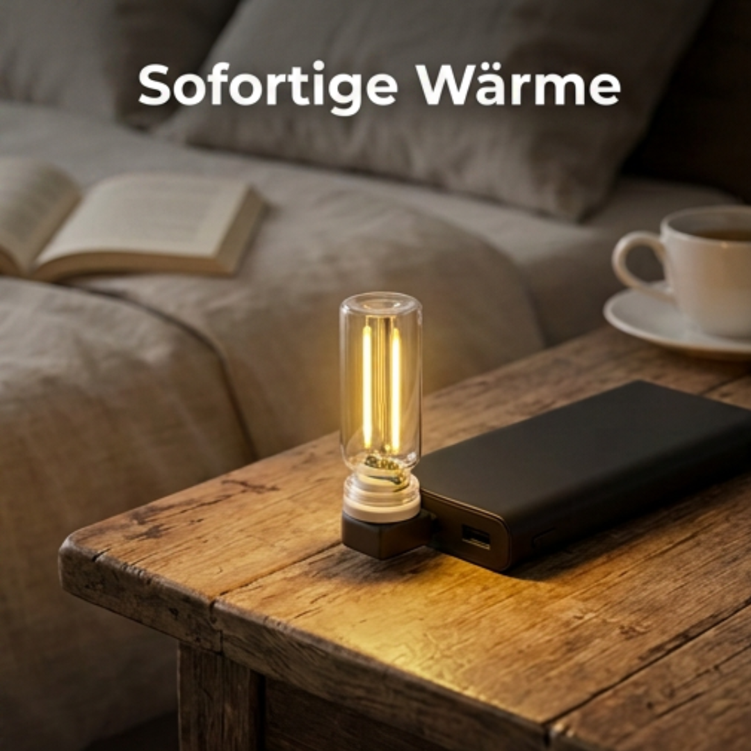 USB-Touch-Nachtlicht Keramik & Wolframdraht | Stufenlose Touch-Dimmung im Retro-Design | Energiesparend, 20.000 Std. Lebensdauer 6