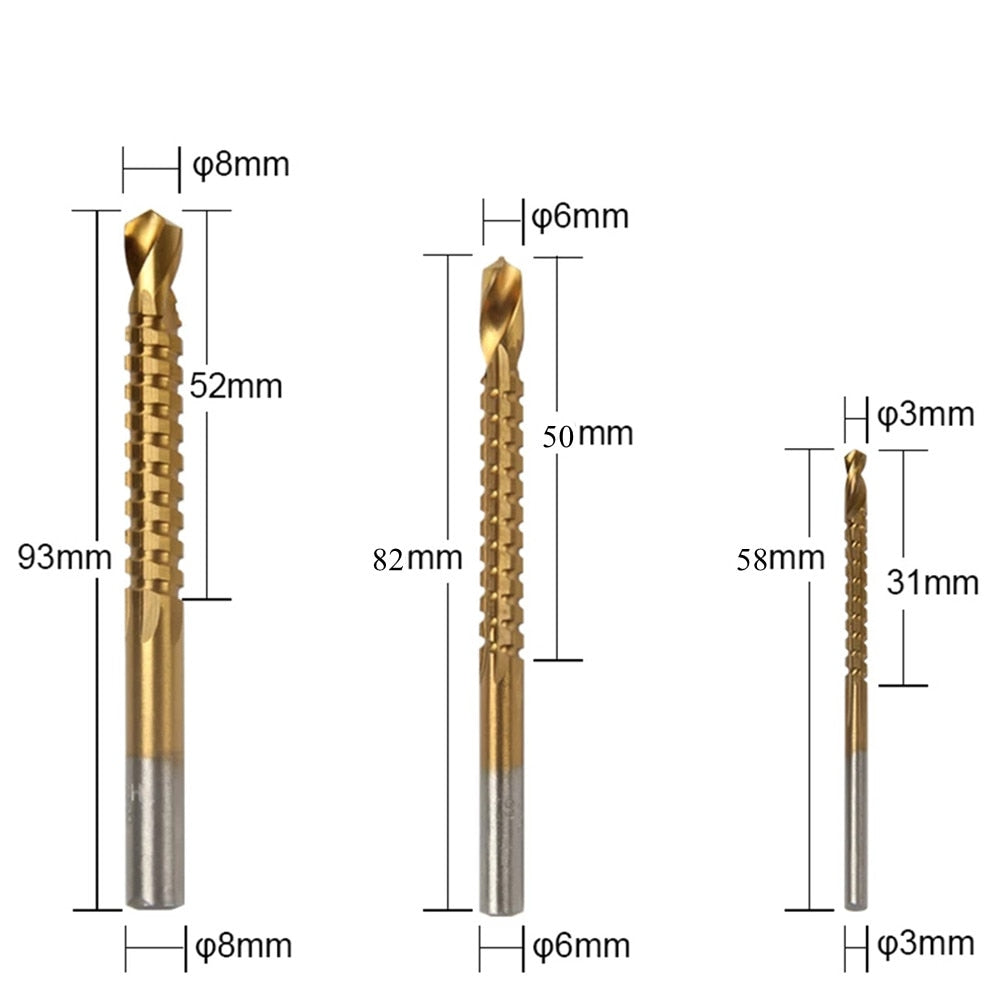 6-teiliges Titanbohrer-Set für Herren | Spiral- und Pyramidenbohrer für Metall, Holz und Kupfer | Mit Aufbewahrungsbox 5