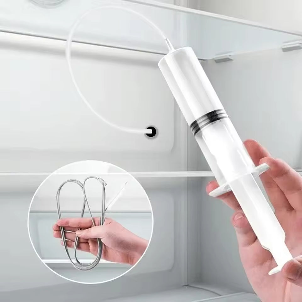 Kühlschrank Ablaufreiniger Set | Flexible Bürste mit Sprühfunktion | Edelstahl, Nylon und PVC, reinigt ohne Chemie 1