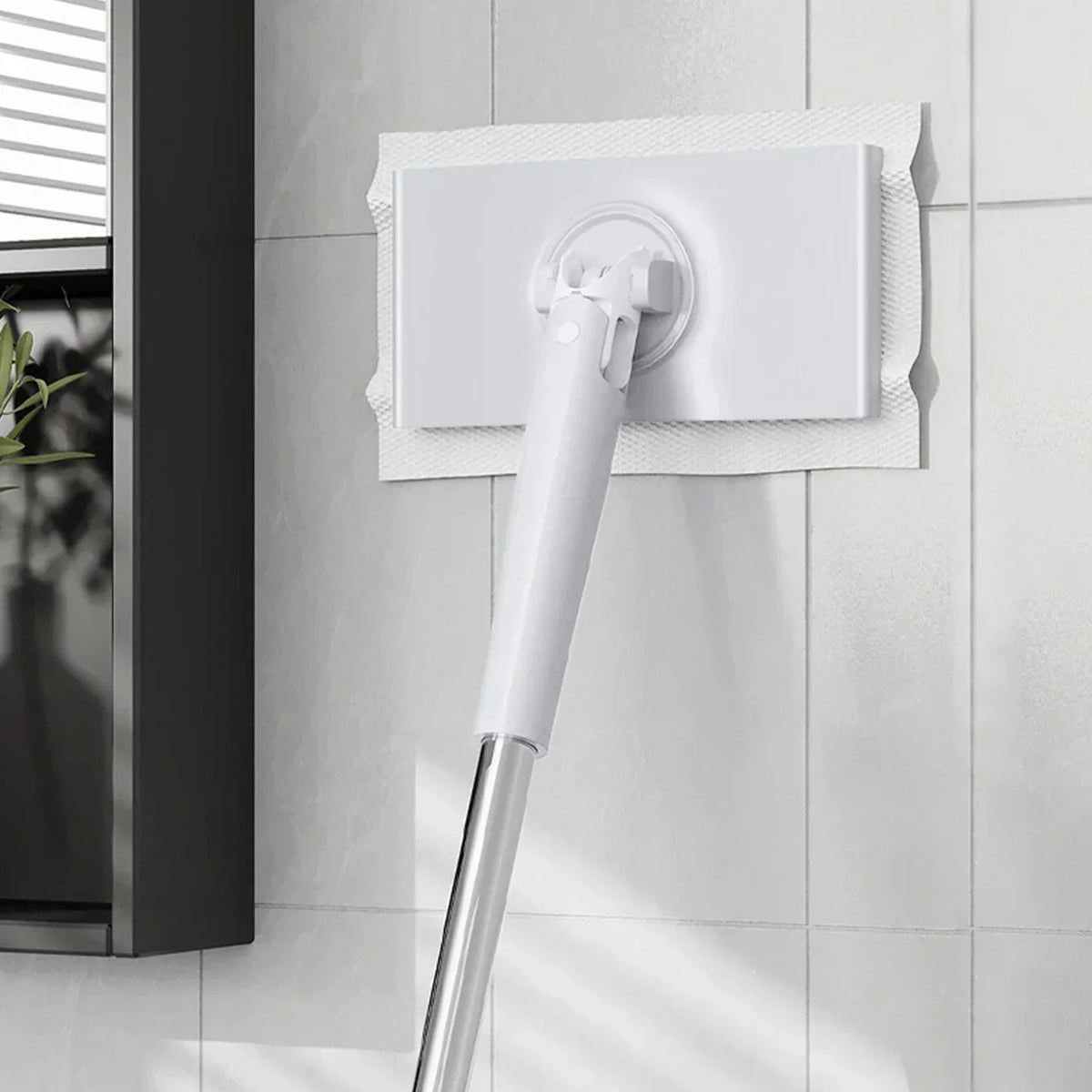 Klemmmopp Edelstahl 71/93/115 cm | Weiß oder Violett | Automatische Klemmung, Schnelltrocknend für Nass- und Trockenreinigung 7