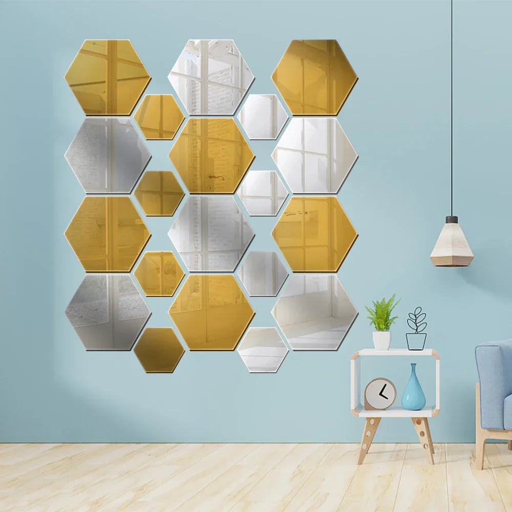 HexSpiegel™ – Elegante sechseckige Spiegelaufkleber